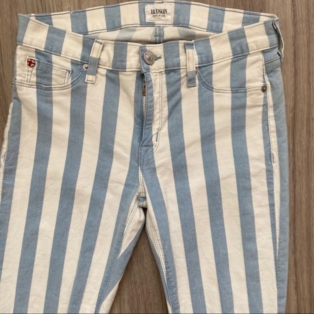HUDSON JEANS 'Krista' Stripe Super Skinny … - Picture 3 of 11